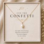 Cue the Confetti Freshwater Pearl Necklace – Graduation Gift for Her, Minimalist Gold Filled Pearl Necklace, College Grad Jewelry