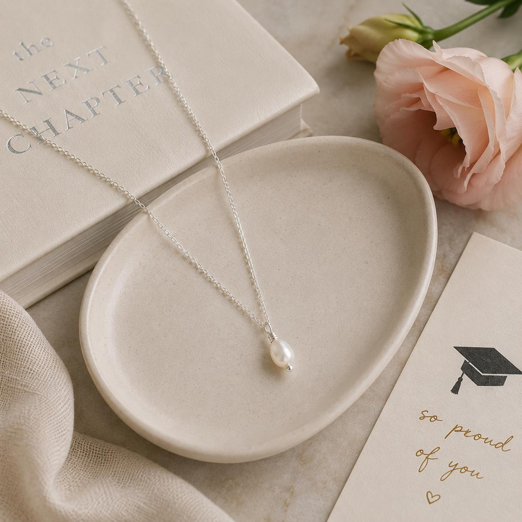 The Tassel Was Worth It Gift for Graduate, Minimalist Pearl Necklace, College Graduation Gift, Freshwater Pearl Graduation Necklace