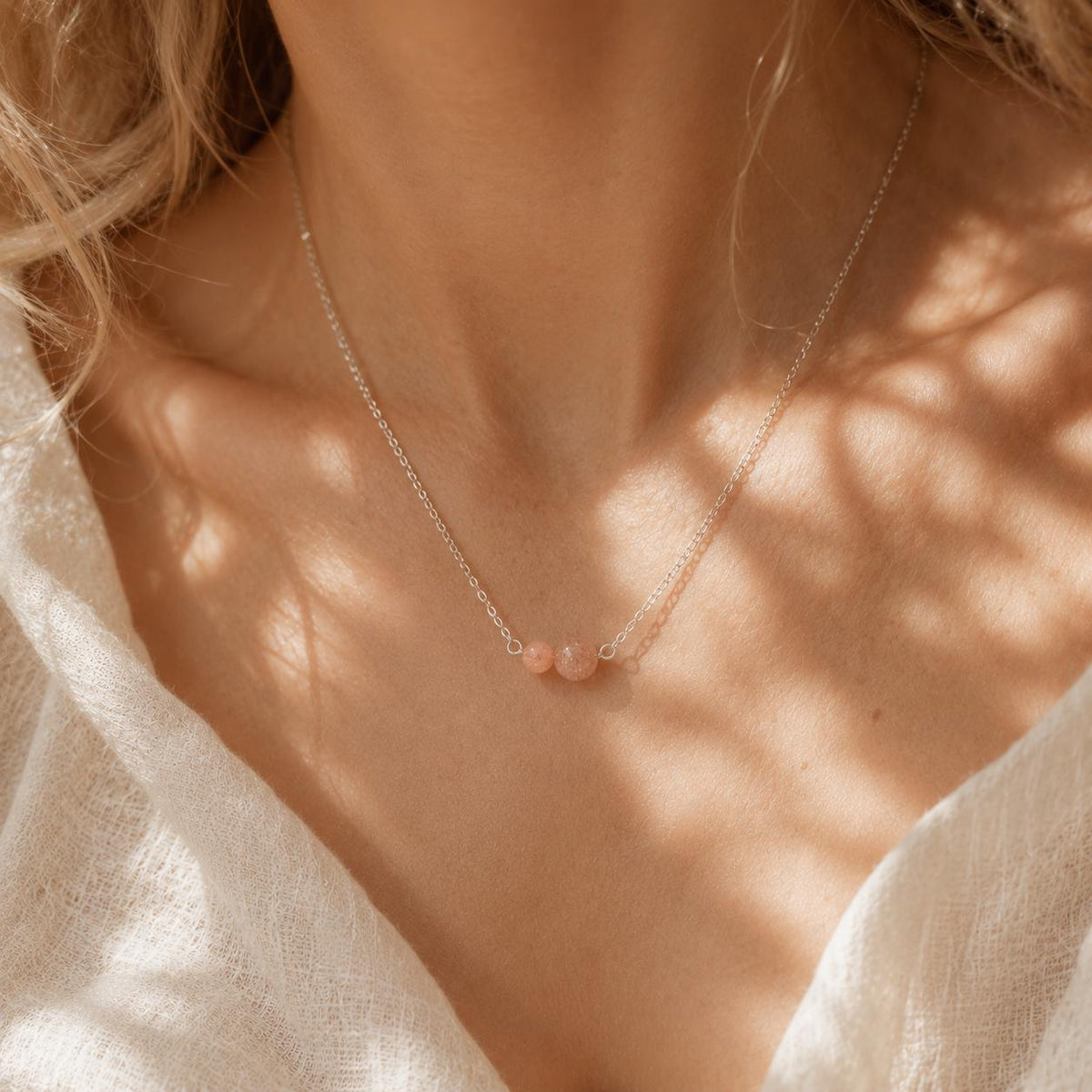 Sunstone Necklace, Gemstone Necklace, Minimalist Sunstone Jewelry, Dainty Layering Necklace, Celestial Jewelry