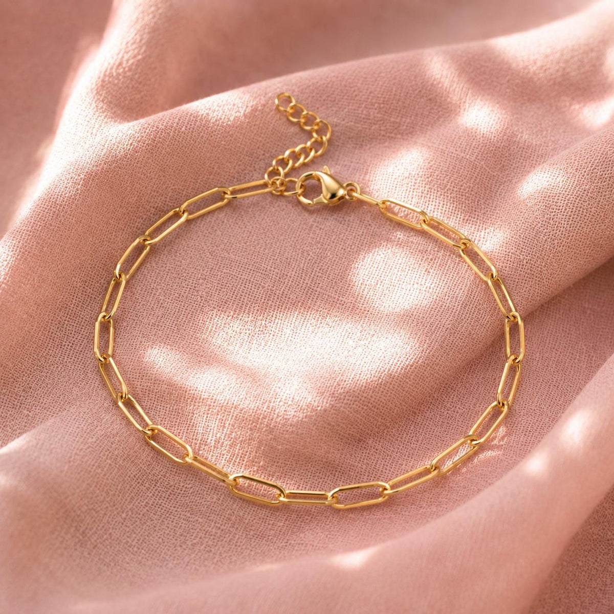 Gold Paperclip Anklet for Bride, Dainty Bridal Anklet, Minimalist Gold Filled Beach Wedding Jewelry