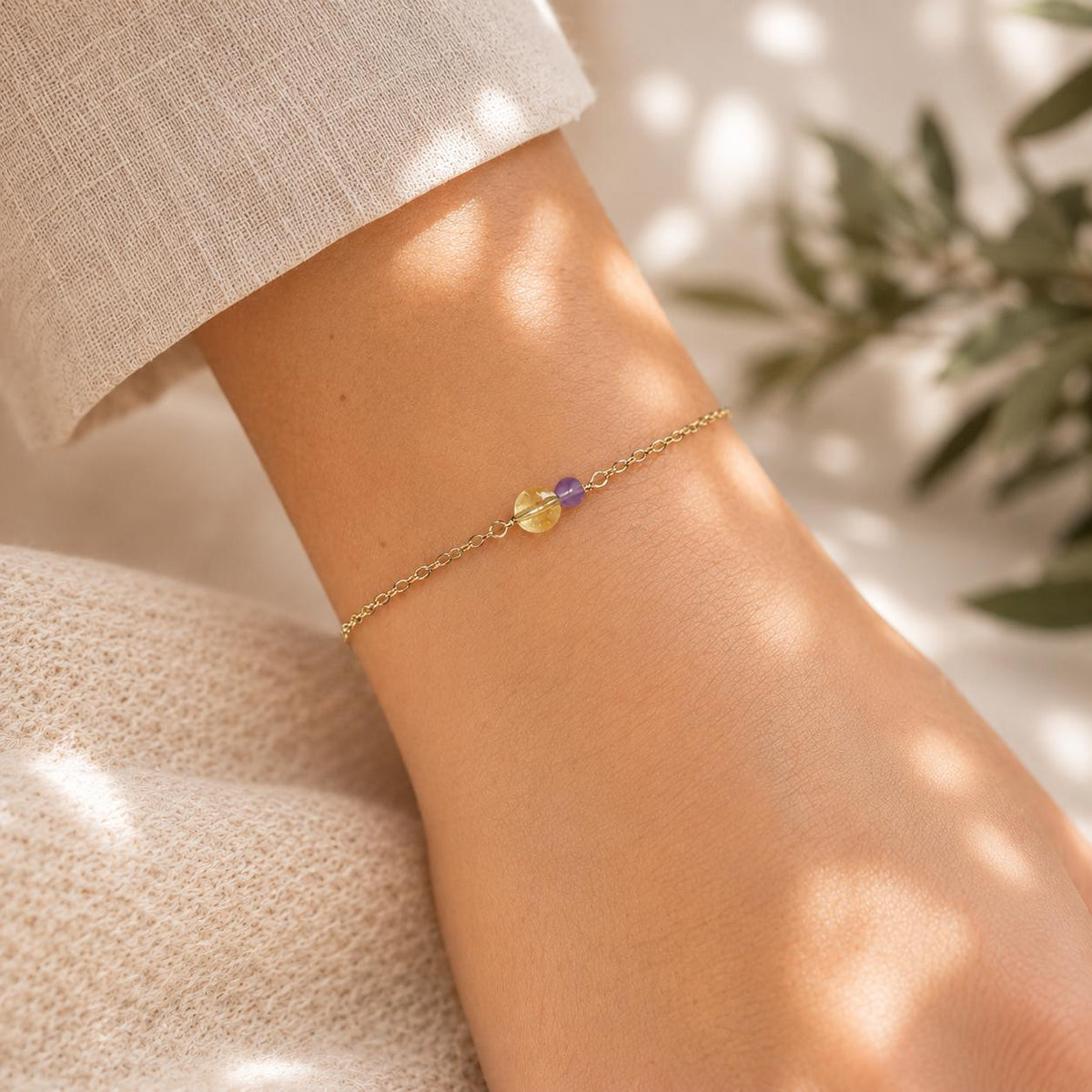 Custom Two Stone Bracelet, Mother Daughter Gift, Asymmetrical Gemstones, Matching Friendship Bracelet, Mother’s Day Gift, Minimalist Jewelry