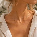 LUNA Necklace | Dainty Satellite Necklace, Waterproof Gold or Silver Layering Necklace, Minimalist Everyday Jewelry, Gift for Her