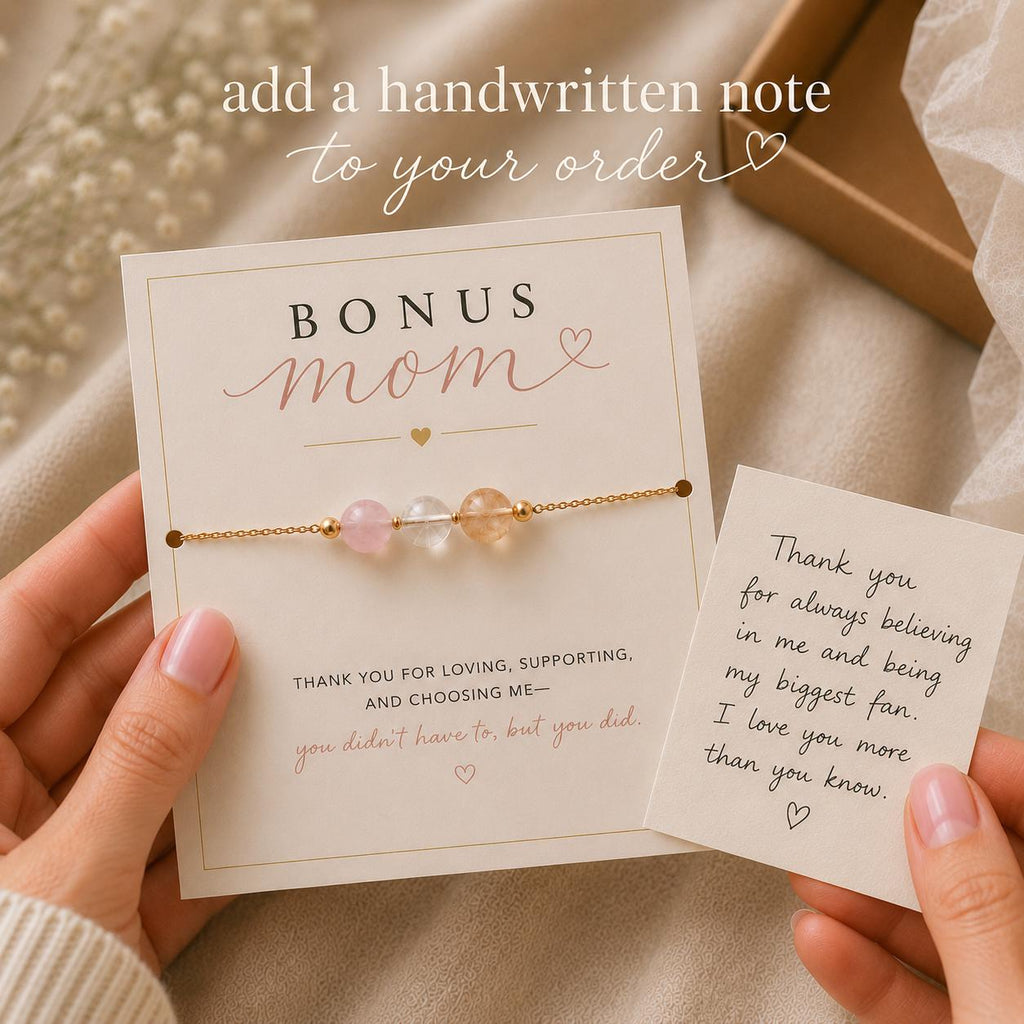 Bonus Mom Bracelet Gift for Stepmom, Meaningful Gemstone Bracelet, Bonus Mom Jewelry, Thank You Gift for Bonus Mom, Mother’s Day Gift