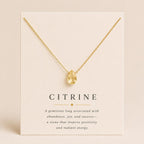 Citrine Teardrop Necklace | November Birthstone Jewelry | Minimalist Yellow Gemstone Necklace | Gift for Her