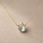 Green Amethyst Necklace, Prasiolite Necklace, Green Gemstone Necklace, Gold Filled Necklace, Minimalist Gemstone Jewelry, Gift for Her