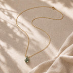 Moss Agate Necklace, Nature Inspired Jewelry, Dainty Green Gemstone Necklace, Minimalist Gift for Her
