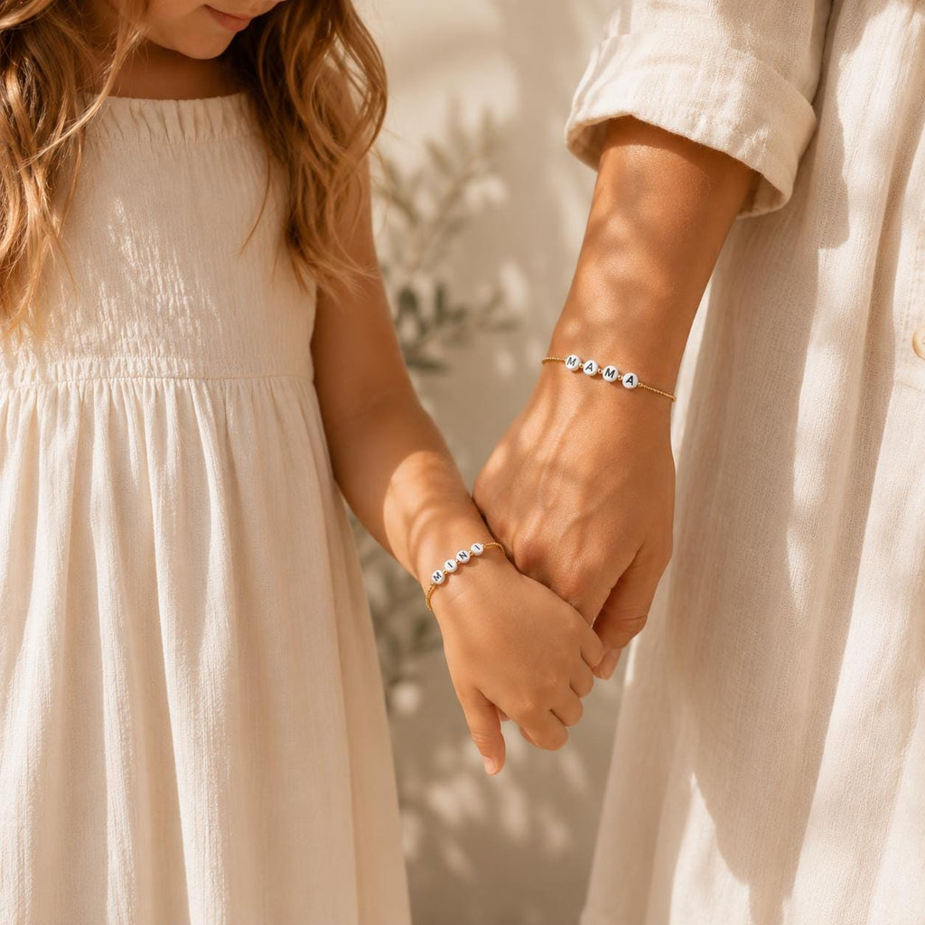 Mama & Mini Bracelet Set, Matching Mother Daughter Bracelets, Adjustable Gold Bracelet Set, Mommy and Me Jewelry, Mother's Day Gift