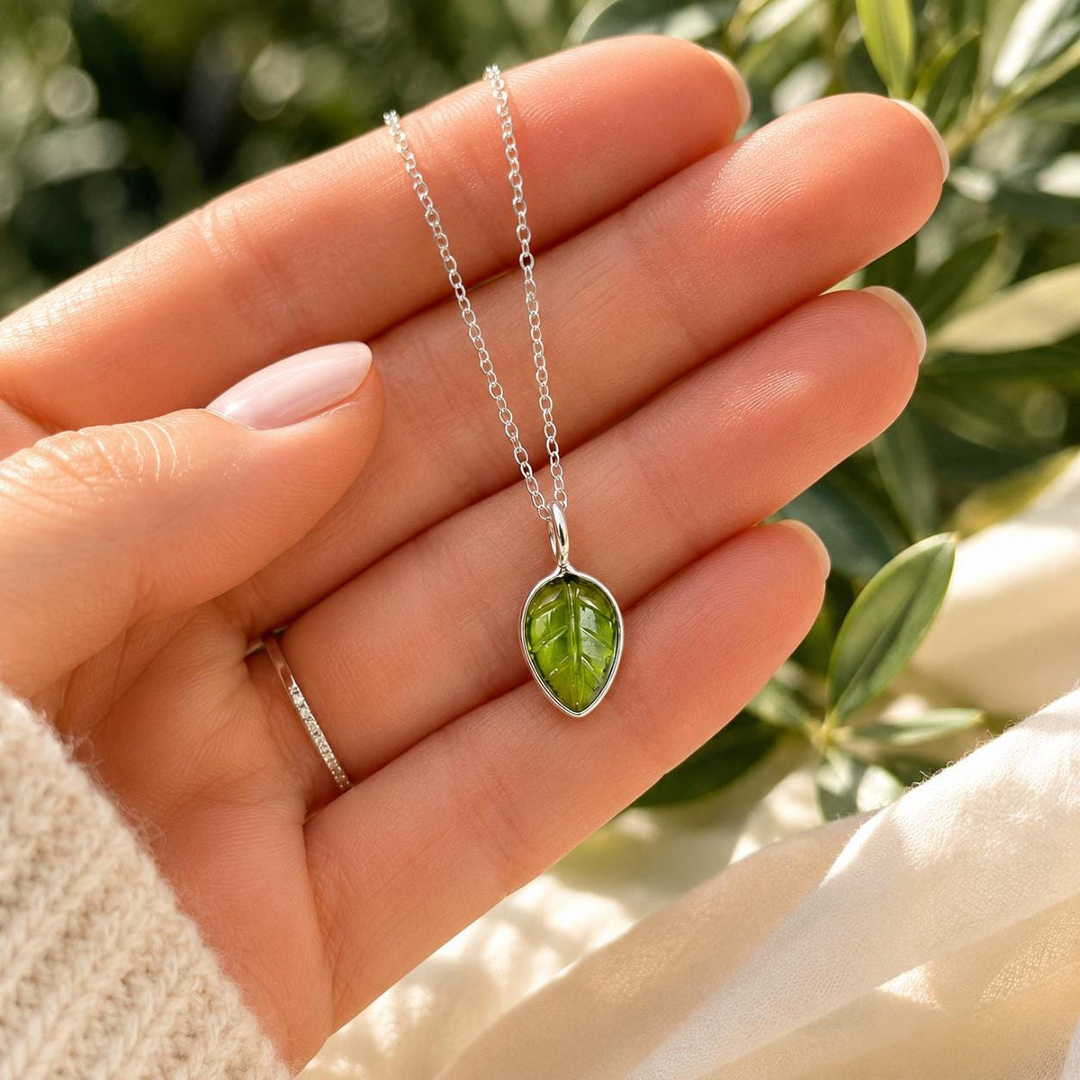 Turn Over A New Leaf Necklace, Peridot Leaf Charm | Encouragement Gift for Her | New Beginnings Jewelry | Graduation Gift