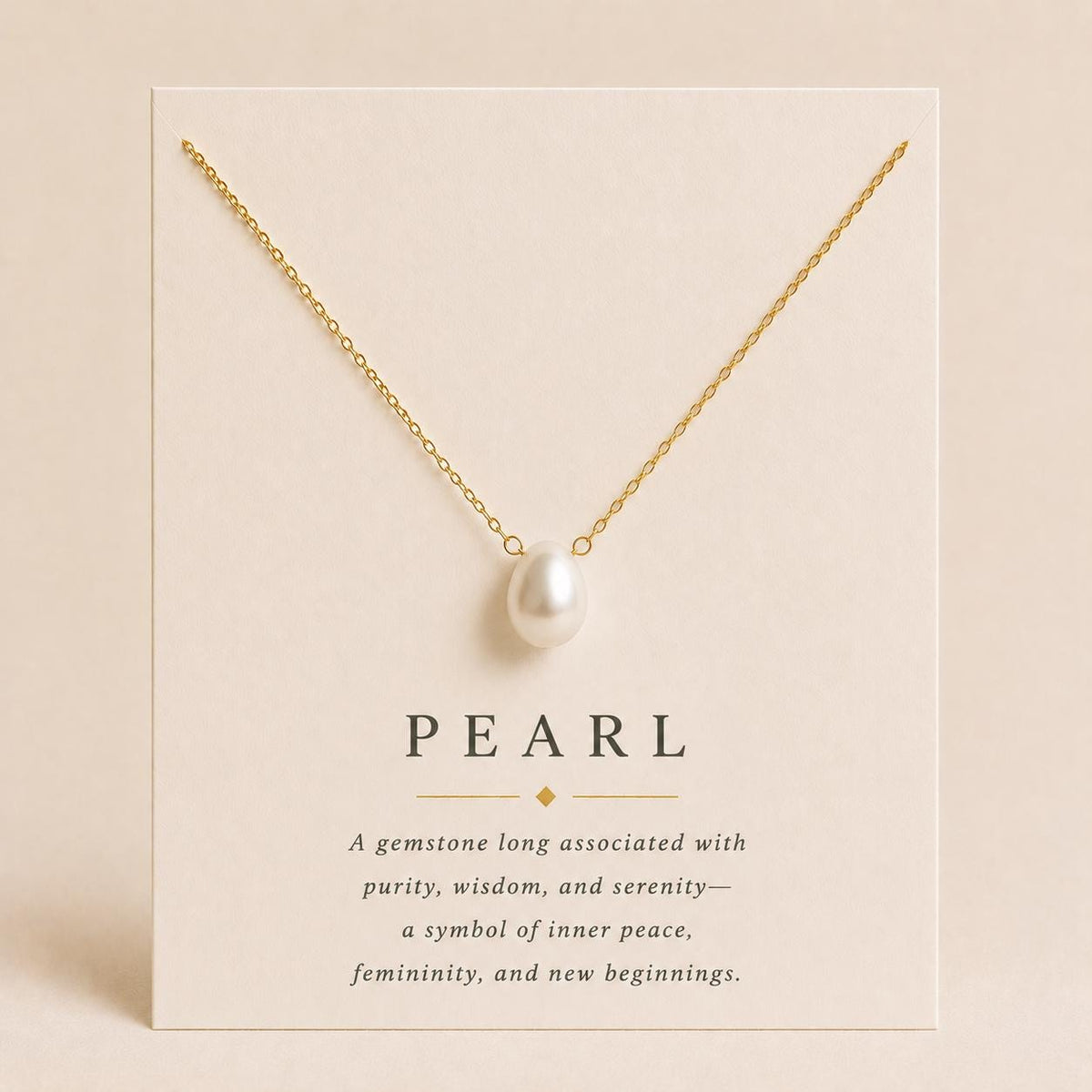 Pearl Teardrop Necklace, June Birthstone Jewelry, Minimalist Necklace, Gift for Her
