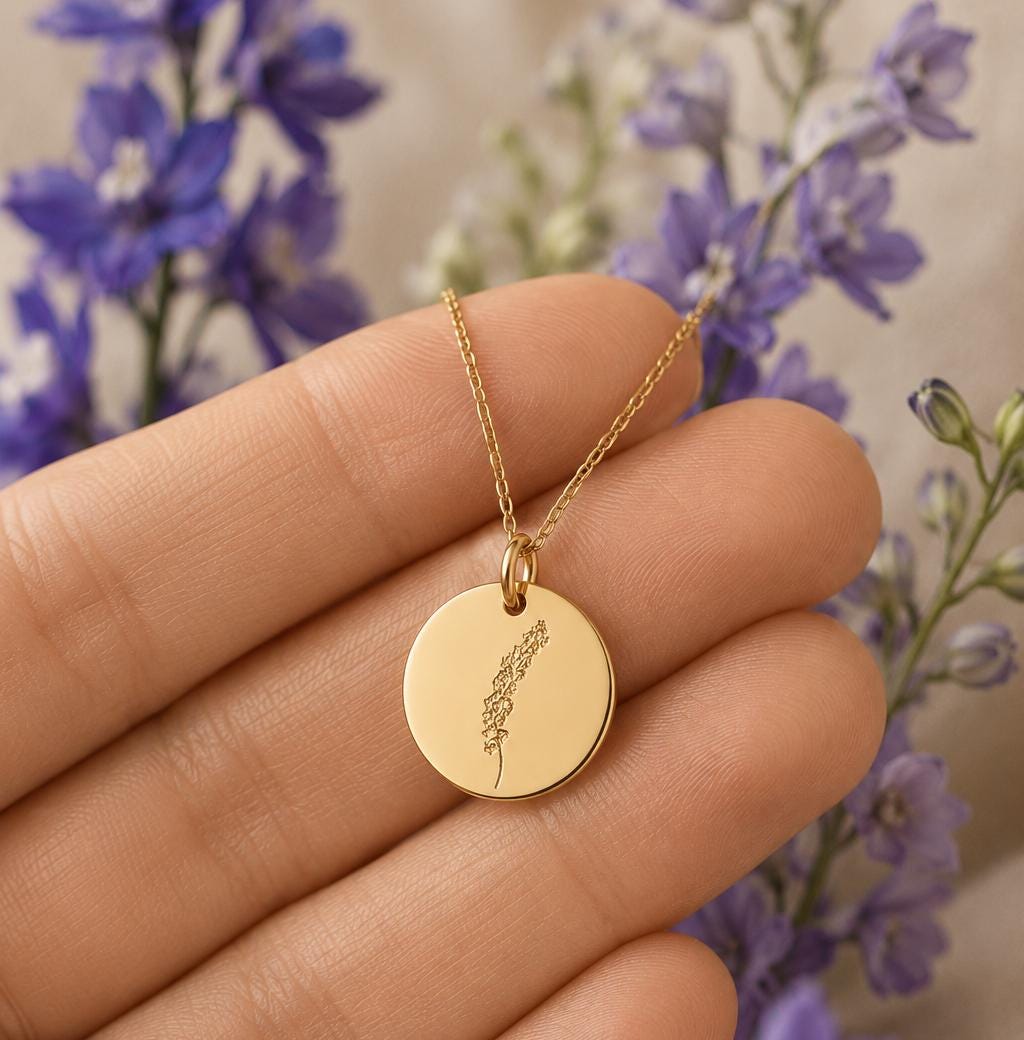 Sweet Sixteen Birth Flower Necklace, Personalized Gold Birth Flower Necklace, 16th Birthday Gift for Daughter, Granddaughter, Niece