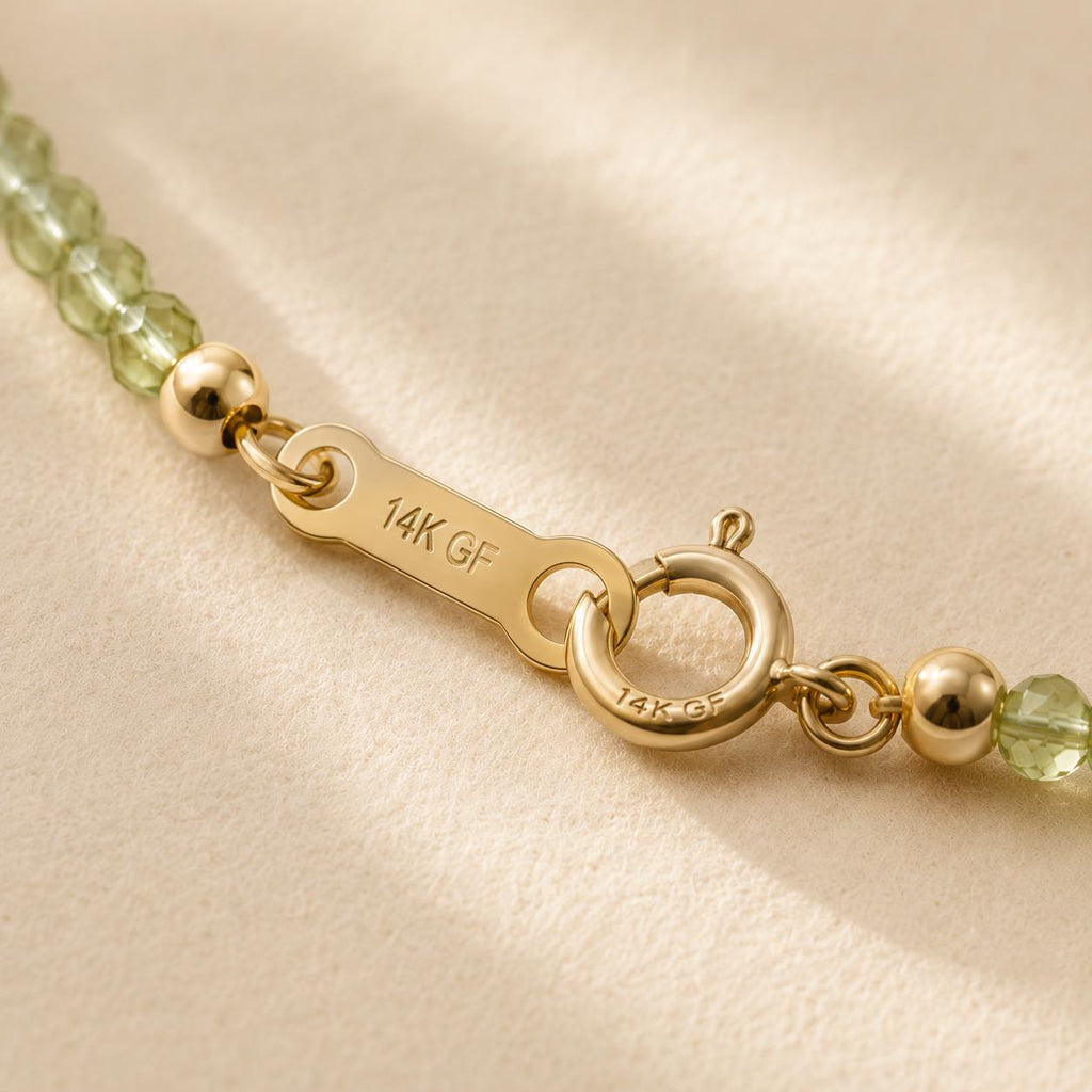 Delicate Peridot Gemstone Bracelet • August Birthstone • Leo Birthday Gift • Genuine Gemstone Jewelry for Women • Dainty & Elegant