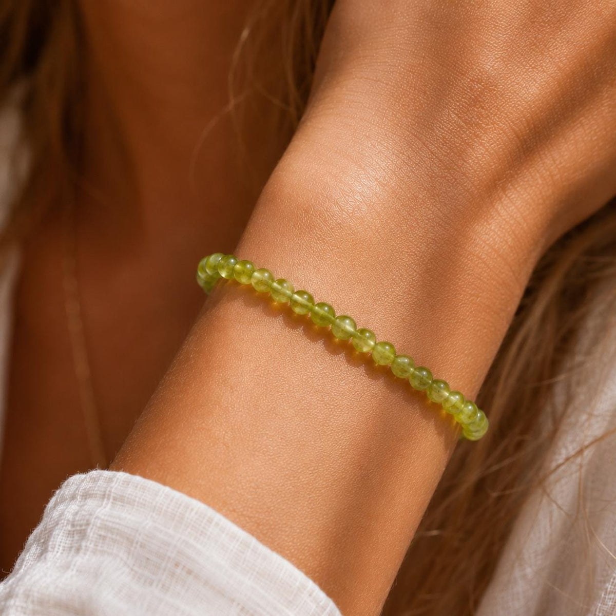 Genuine Peridot Gemstone Bracelet, August Birthstone Jewelry, Dainty Green Beaded Bracelet, Gold Filled, Rose Gold or Sterling Silver