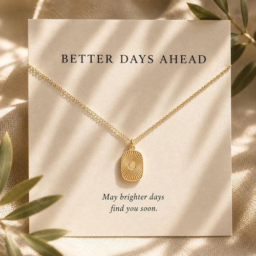 Better Days Ahead Necklace | Sunburst Necklace | Encouragement Gift for Her | Gold Filled Sun Necklace | Hope Necklace | New Beginnings Gift