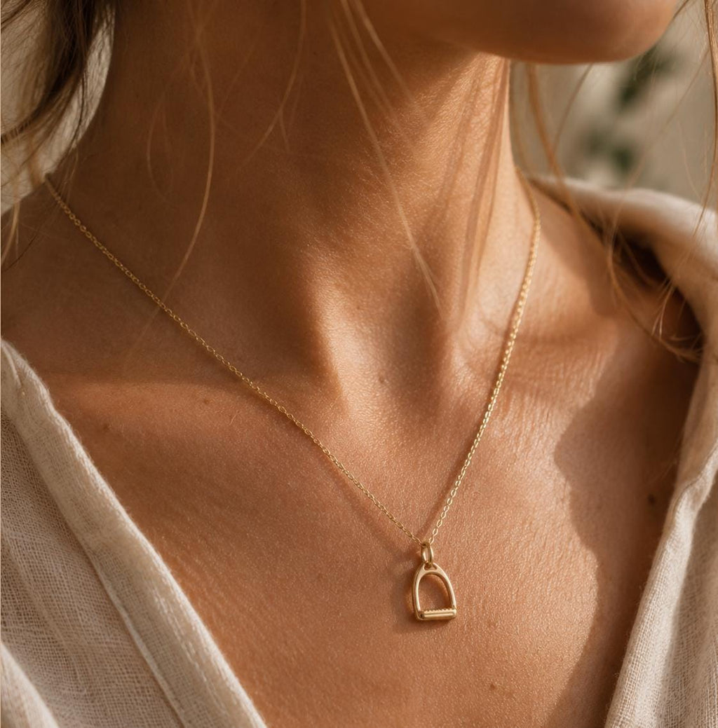 Gold Stirrup Necklace | Gold Filled Horse Necklace | Equestrian Necklace | Western Jewelry | Dainty Cowgirl Necklace | Horse Lover Gift