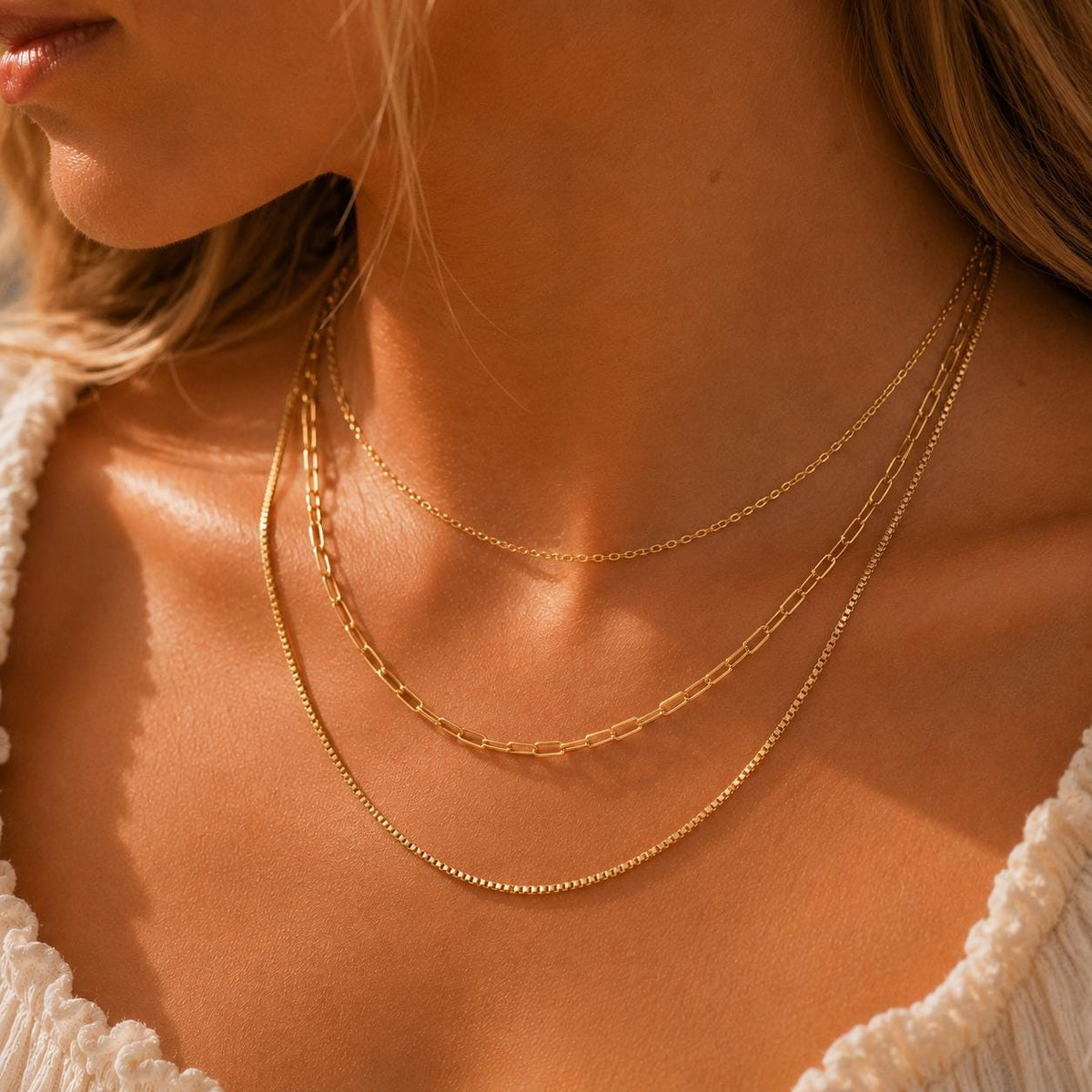 ÉTOILE Necklace | Triple Layered Necklace, Waterproof Gold Layering Necklace, Minimalist Everyday Jewelry, Gift for Her