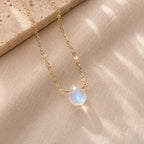 Moonstone Teardrop Necklace, June Birthstone Jewelry, Minimalist Necklace, Gift for Her