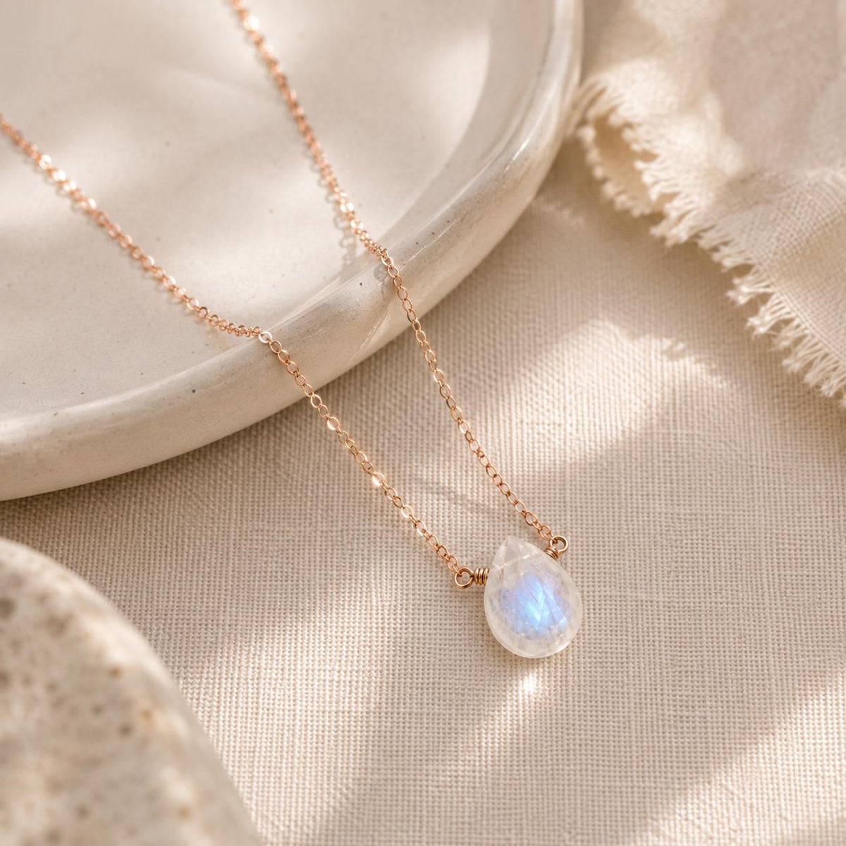 Bride Tribe Necklace, Bridesmaid Gift Necklace, Moonstone Bridal Party Jewelry, Gold Filled Wedding Jewelry