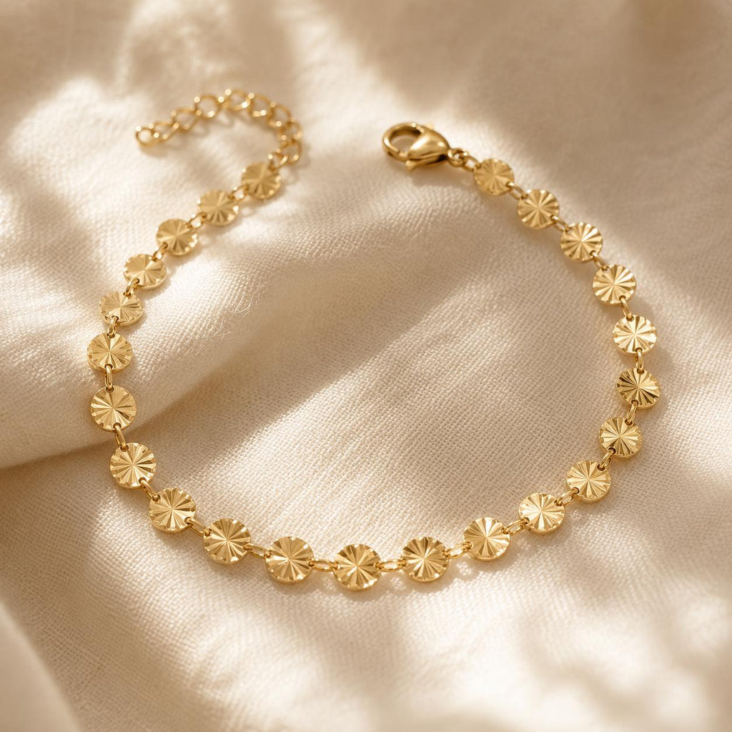 SOLEIL Bracelet | Sunburst Chain Bracelet, Dainty Gold Bracelet, Minimalist Layering Bracelet, Everyday Jewelry, Gift for Her