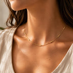 AVA Necklace | Minimalist Gold Bar Necklace | Dainty Layering Necklace | Everyday Gold Jewelry | Delicate Bar Chain Necklace | Gift for Her