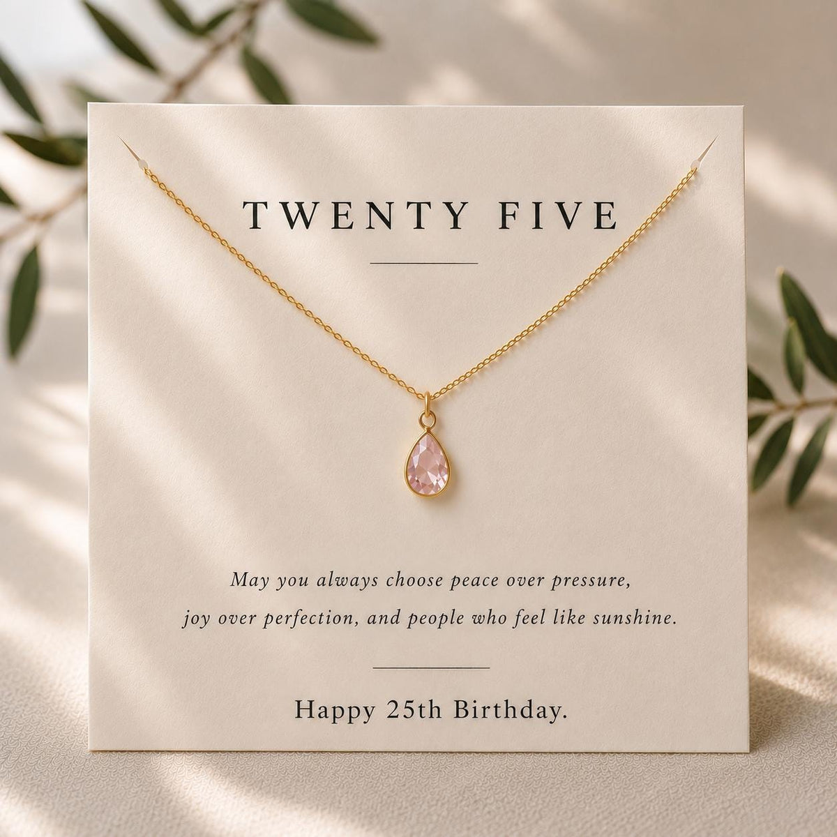 25th Birthday Birthstone Necklace | Personalized 25th Birthday Gift | Birthstone Necklace for Daughter, Granddaughter or Niece