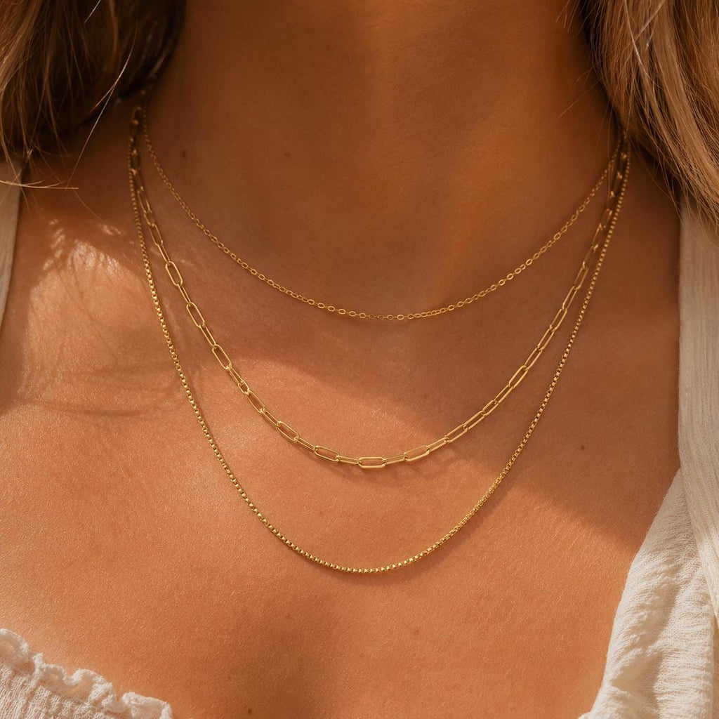ÉTOILE Necklace | Triple Layered Necklace, Waterproof Gold Layering Necklace, Minimalist Everyday Jewelry, Gift for Her