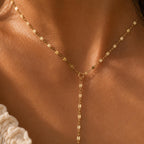 LUMIÈRE Lariat Necklace | Dainty Gold or Silver Necklace, Minimalist Layering Necklace, Everyday Jewelry, Gift for Her