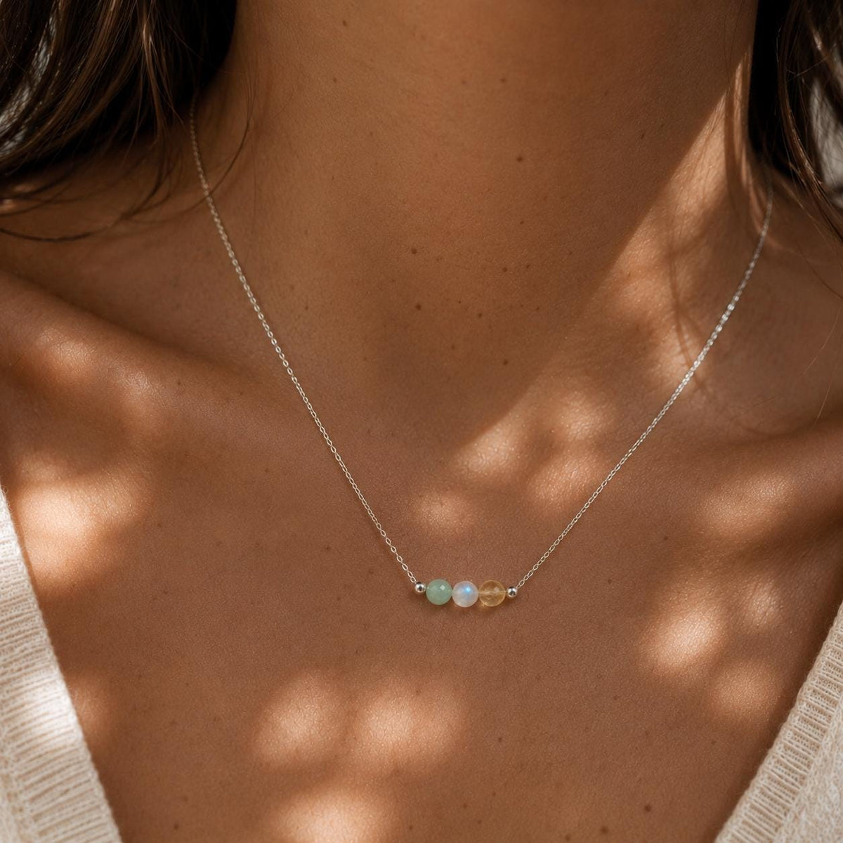 The Next Chapter Necklace, Amazonite Moonstone Citrine, Graduation Gift for Her, College Bound Jewelry, New Beginnings Gift