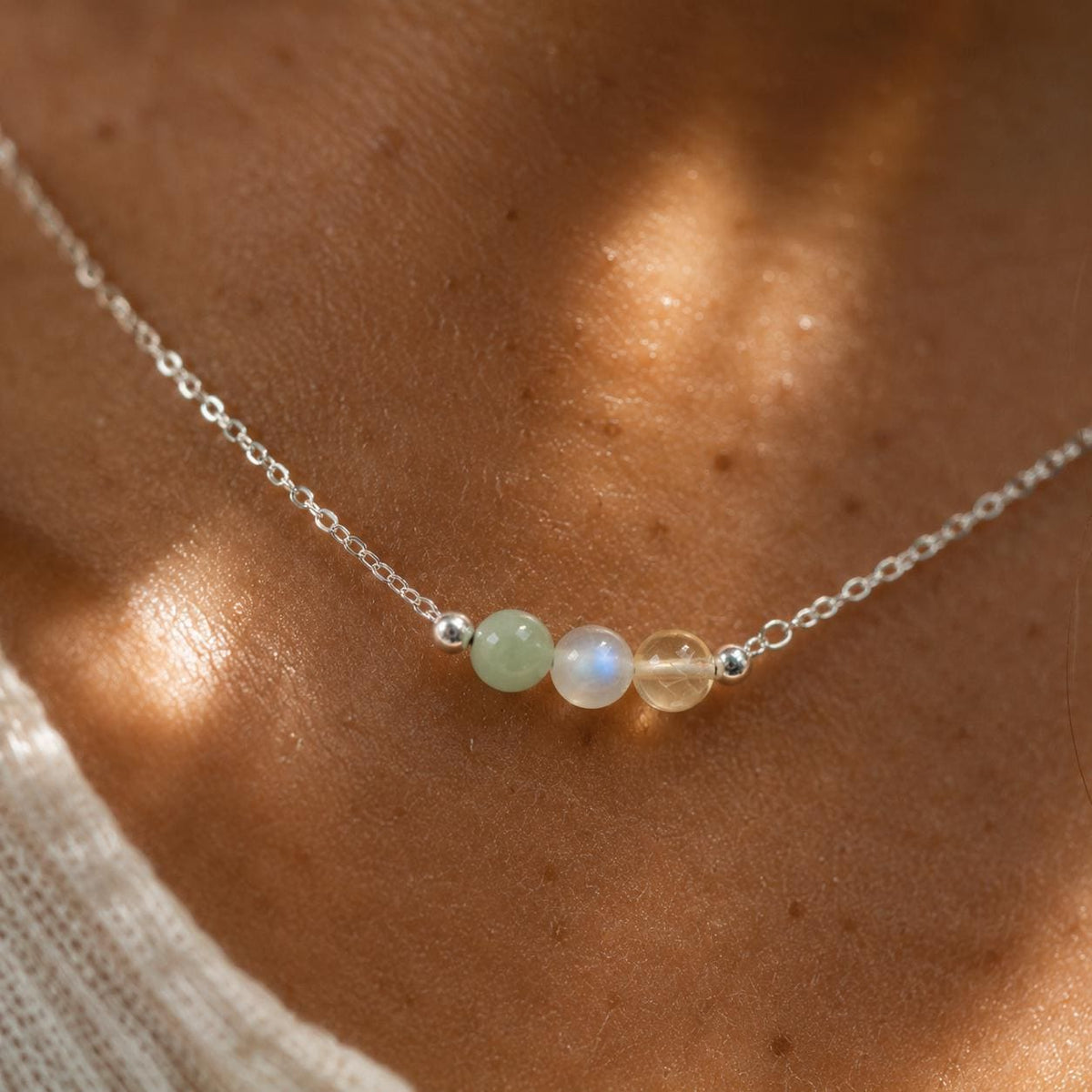 The Next Chapter Necklace, Amazonite Moonstone Citrine, Graduation Gift for Her, College Bound Jewelry, New Beginnings Gift