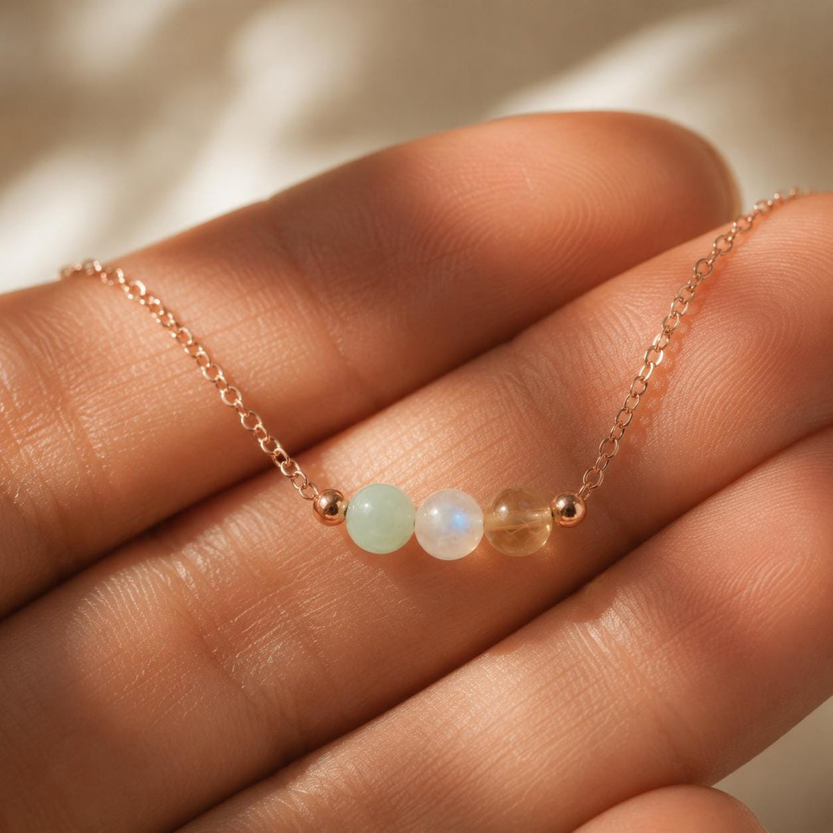 The Next Chapter Necklace, Amazonite Moonstone Citrine, Graduation Gift for Her, College Bound Jewelry, New Beginnings Gift