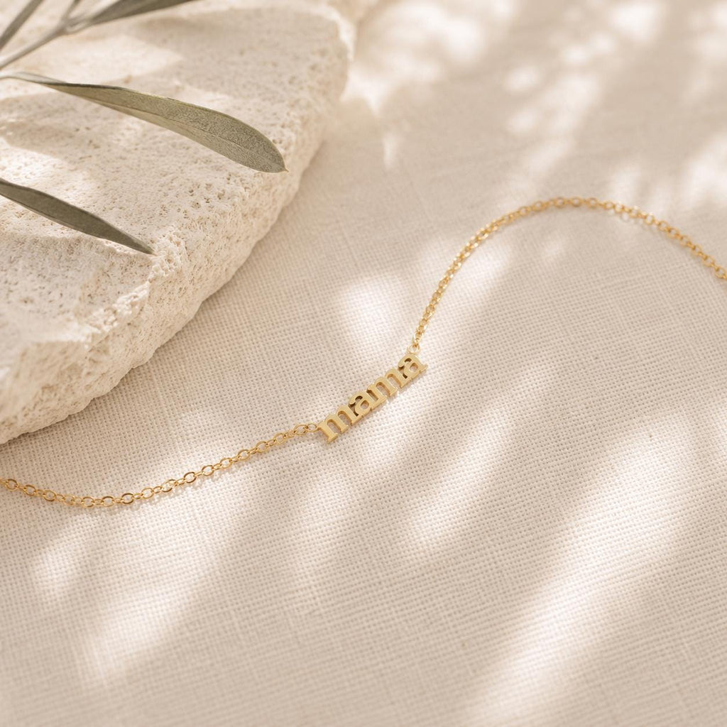 Mama Necklace, Gold Minimalist Mom Necklace, Mother's Day Gift, Dainty Gold Necklace for Mom, New Mom Gift, Gift for Mama