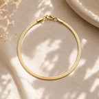 Herringbone Bracelet, Flat Snake Chain, Dainty Layering Jewelry