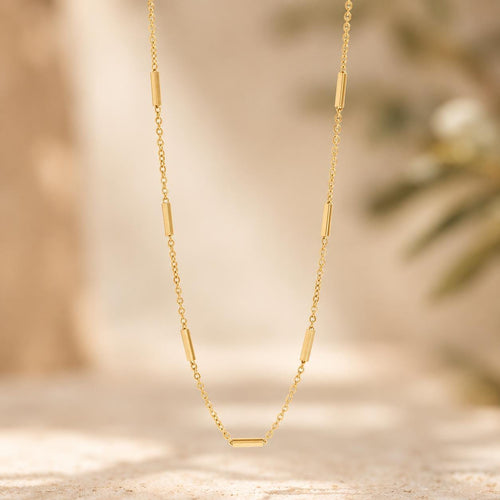 AVA Necklace | Minimalist Gold Bar Necklace | Dainty Layering Necklace | Everyday Gold Jewelry | Delicate Bar Chain Necklace | Gift for Her