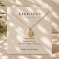 18th Birthday Birth Flower Necklace, Personalized Eighteenth Birthday Gift, Gold Birth Flower Necklace for Daughter, Granddaughter, Niece