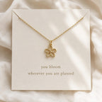 You Bloom Wherever You Are Planted Necklace, Gold Flower Necklace, Inspirational Gift for Her, Encouragement Jewelry, New Beginnings Gift