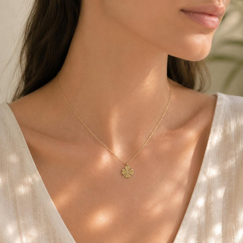 Four Leaf Clover Necklace, A Little Luck Necklace, Good Luck Gift, New Beginnings Jewelry, Graduation Gift, Lucky Charm Necklace