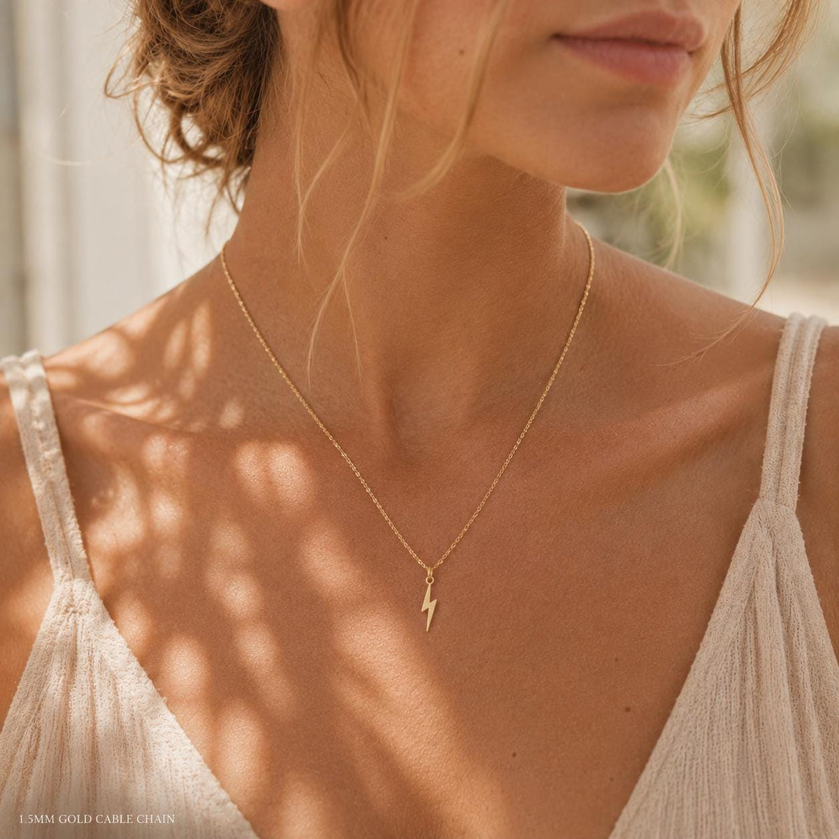 Lightning Bolt Necklace, Dainty Gold Lightning Necklace, Sterling Silver Bolt Necklace, Minimalist Necklace, Everyday Jewelry, Gift for Her