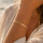 Herringbone Bracelet, Flat Snake Chain, Dainty Layering Jewelry