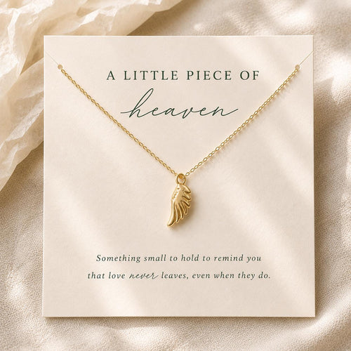 Angel Wing Memorial Necklace, Loss of Loved One Gift, Sympathy Gift, Remembrance Jewelry, A Little Piece of Heaven Necklace