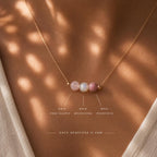 Fuck Cancer Necklace | Rose Quartz Moonstone Rhodonite | Cancer Support Gift for Her | Strength & Hope Jewelry