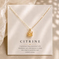 Raw Citrine Necklace, Citrine Pendant, November Birthstone Necklace, Dainty Gemstone Jewelry, Positive Energy Gift for Her