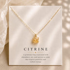 Raw Citrine Necklace, Citrine Pendant, November Birthstone Necklace, Dainty Gemstone Jewelry, Positive Energy Gift for Her