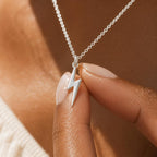 Lightning Bolt Necklace, Dainty Gold Lightning Necklace, Sterling Silver Bolt Necklace, Minimalist Necklace, Everyday Jewelry, Gift for Her
