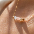 Begin Again Necklace | New Beginnings Gift | Moonstone Rose Quartz Pearl | Healing Jewelry | Encouragement Gift for Women