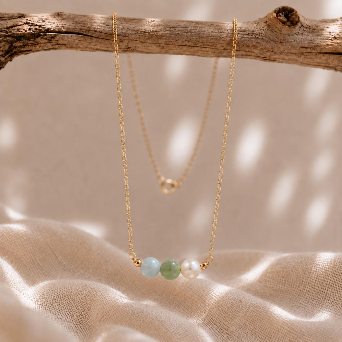 The Places You'll Go Necklace | Graduation Gift for Her | New Adventure Jewelry | Aquamarine Jade Pearl | New Beginnings Gift | Travel Gift