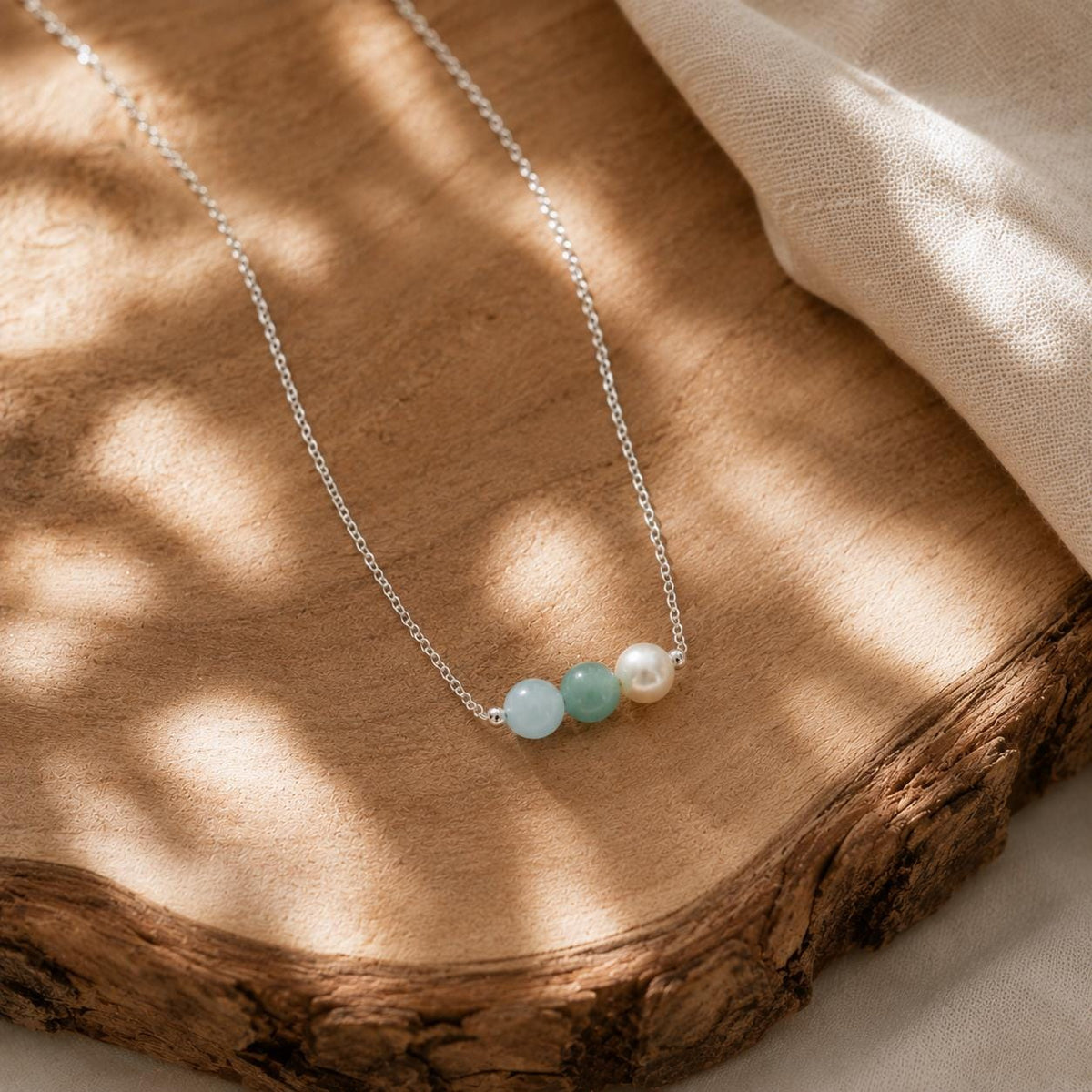 The Places You'll Go Necklace | Graduation Gift for Her | New Adventure Jewelry | Aquamarine Jade Pearl | New Beginnings Gift | Travel Gift