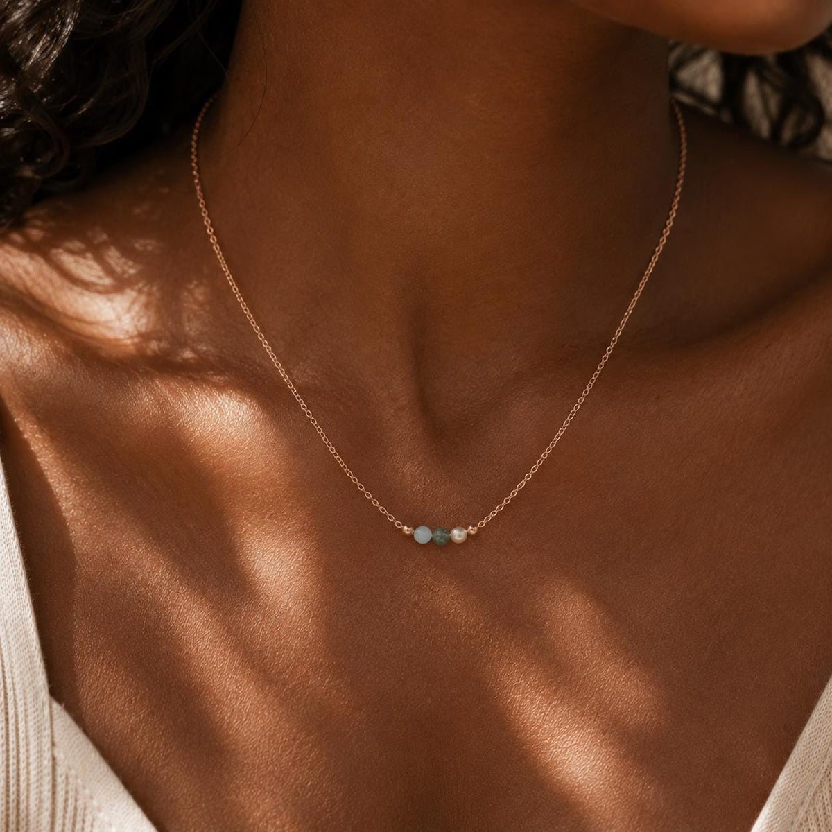 The Places You'll Go Necklace | Graduation Gift for Her | New Adventure Jewelry | Aquamarine Jade Pearl | New Beginnings Gift | Travel Gift