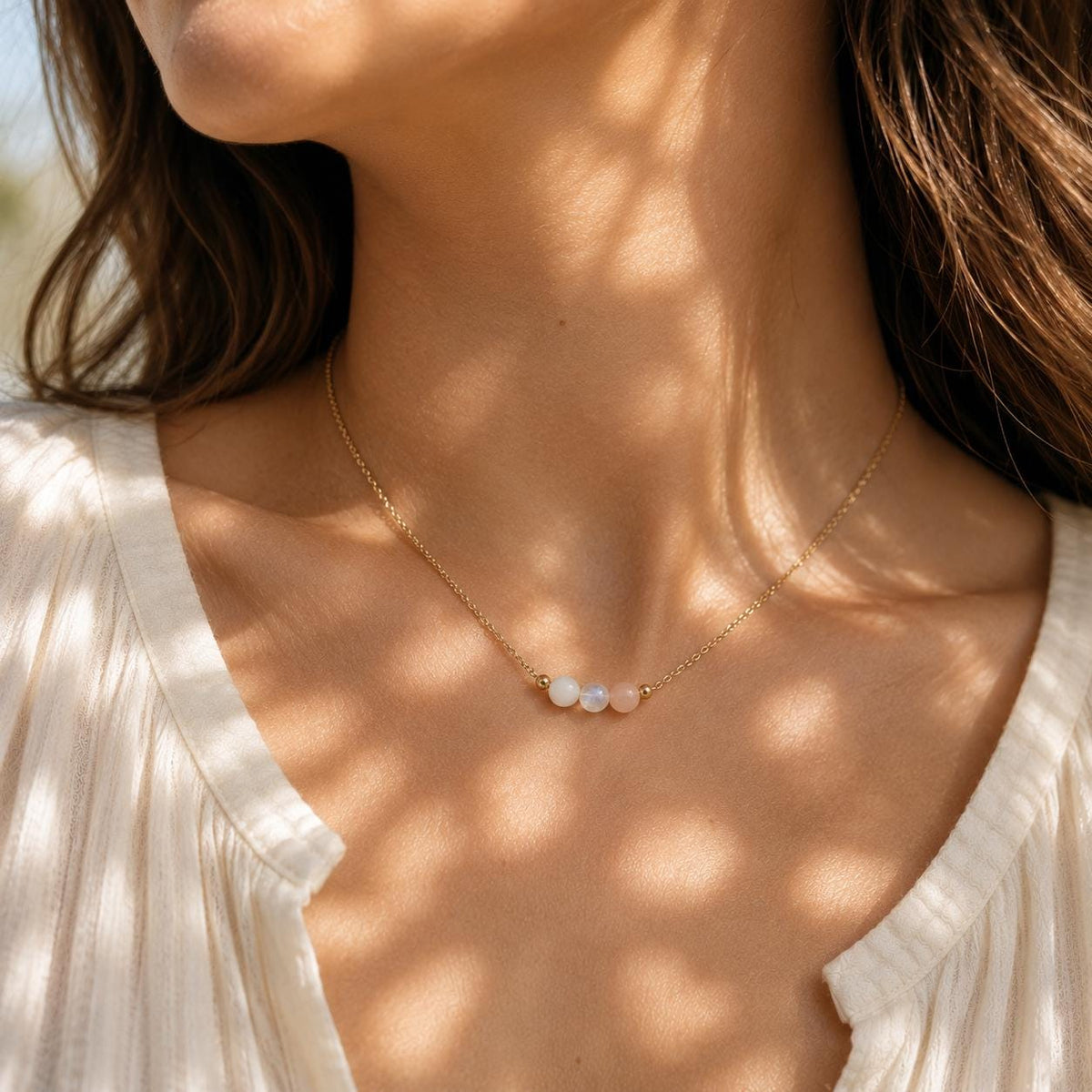 Mama to Be Necklace, Pregnancy Gift for First Time Mom, Moonstone Rose Quartz White Jade Necklace, Expecting Mom Gift, Baby Shower Gift