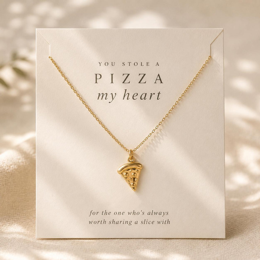 You Stole a Pizza My Heart Necklace | Waterproof Gold Pizza Slice Necklace | Pizza Lover Gift | Funny Best Friend Gift | Foodie Jewelry