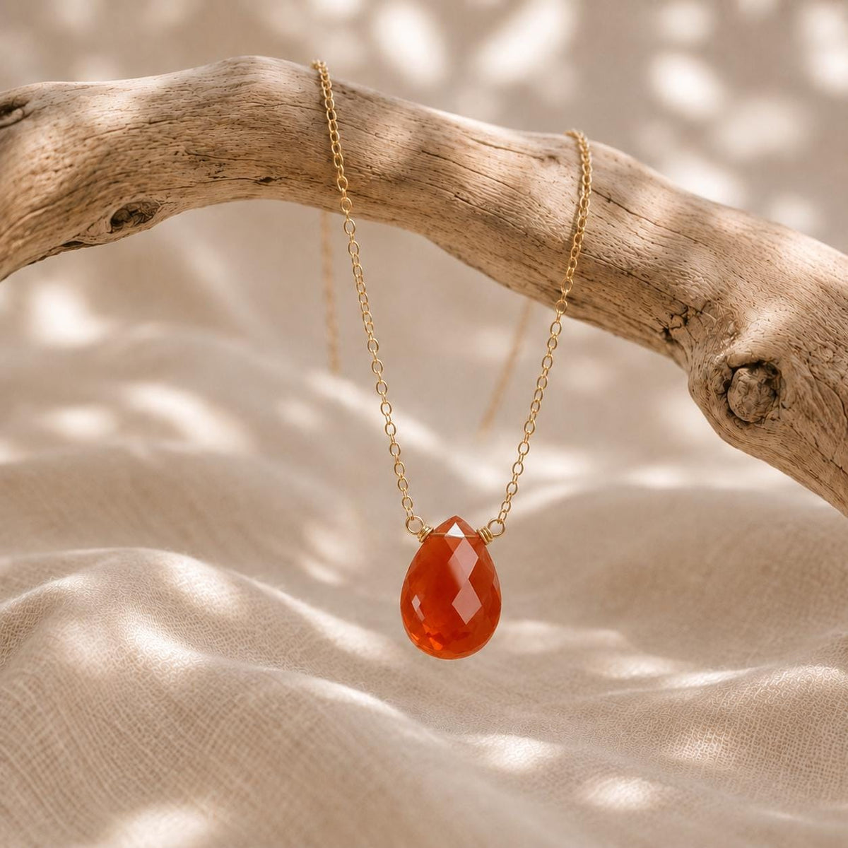 Carnelian Necklace, Dainty Gemstone, Courage and Confidence Gift, Orange Carnelian Pendant, Motivational Jewelry, Minimalist Necklace