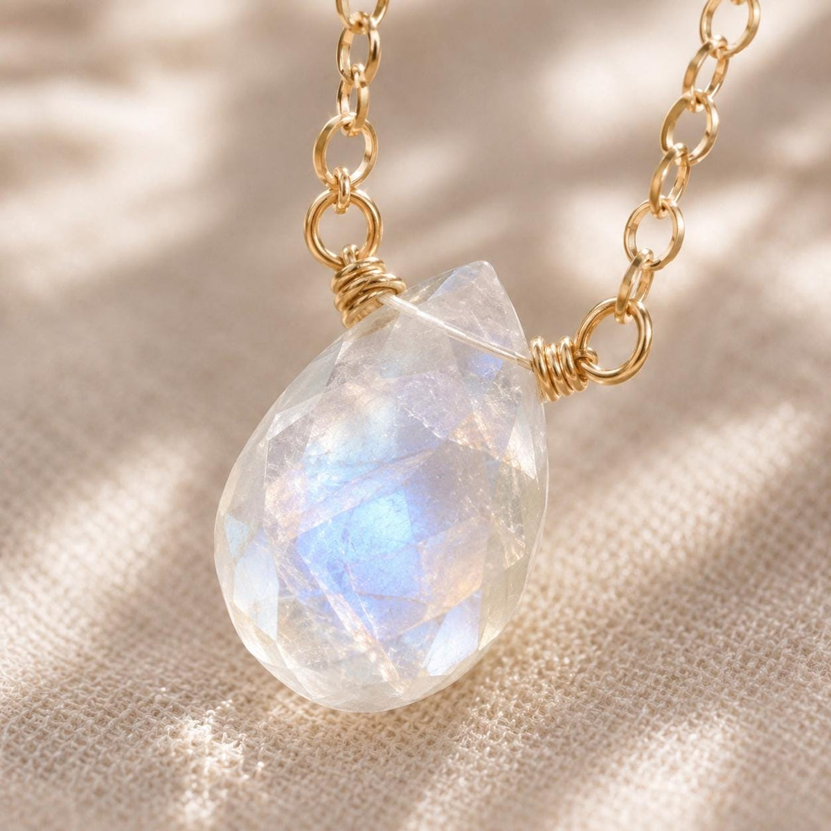 Something Blue Necklace for Bride, Chalcedony Wedding Necklace, Minimalist Bridal Jewelry, Gold Filled Something Blue Gift